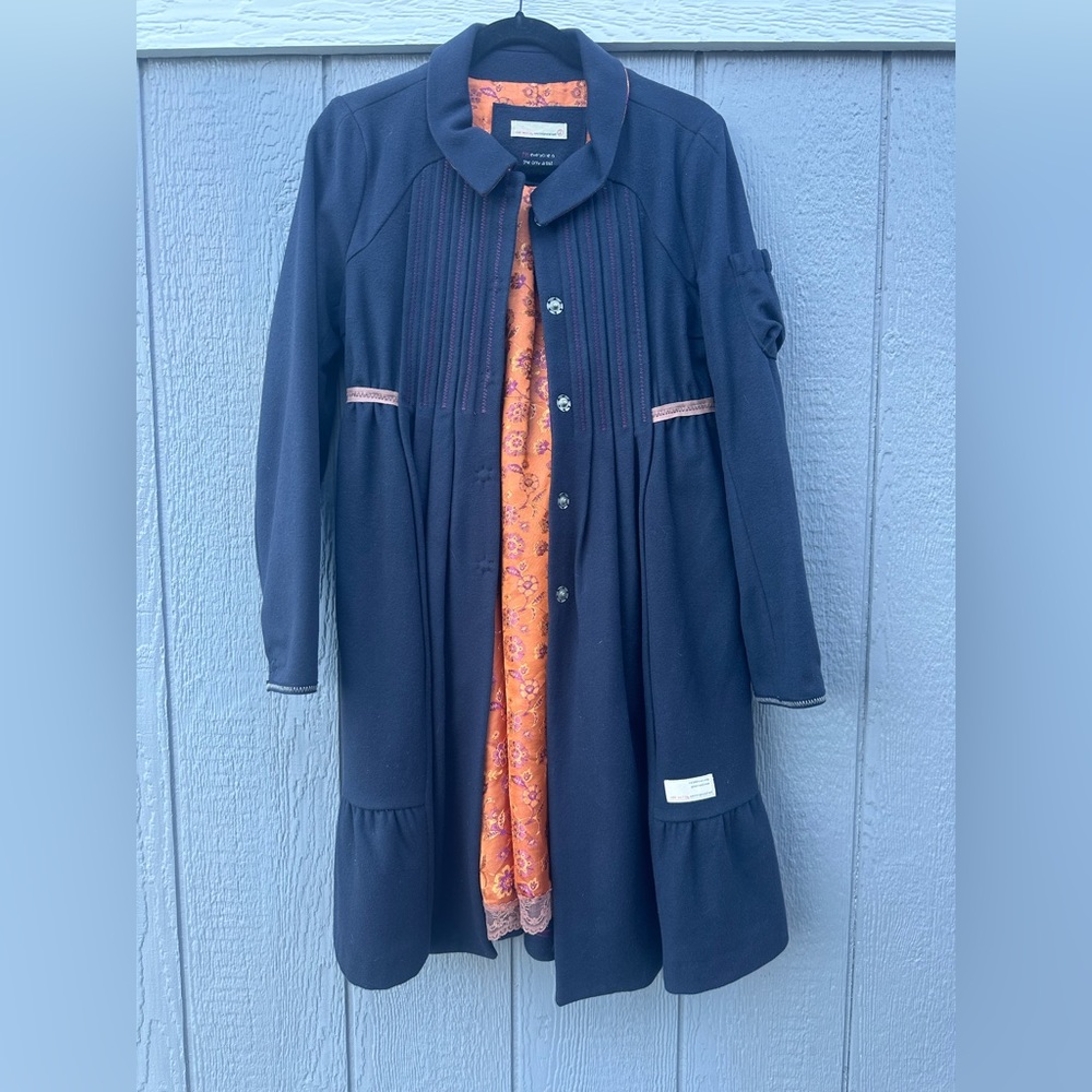 Odd Molly Navy Pleated Peacoat
